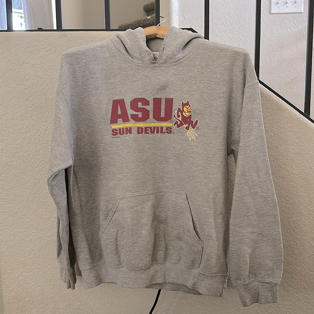 VTG 90's ARIZONA STATE SUN DEVILS PULLOVER HOODIE GREY SIZE MEDIUM